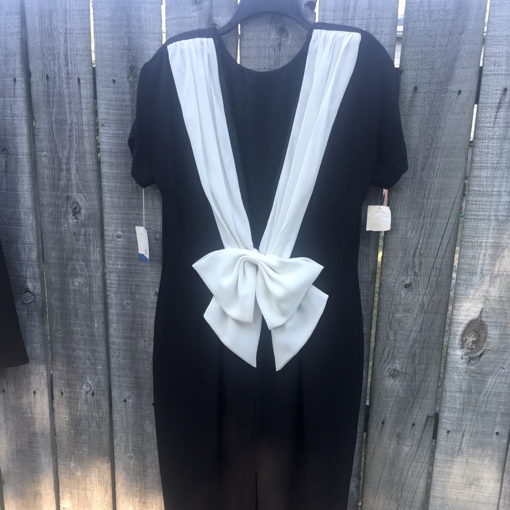 Vintage Nordstrom Datiani Black Dress w/ Back Bow